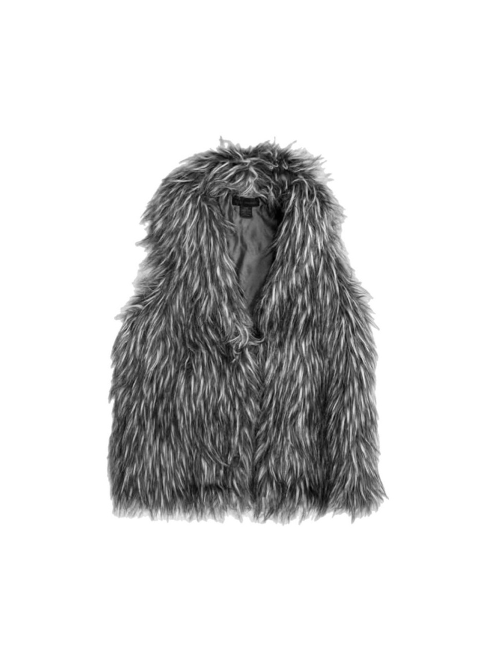 Steve Madden Bohemian Shag Grey & White Faux Fur Vest